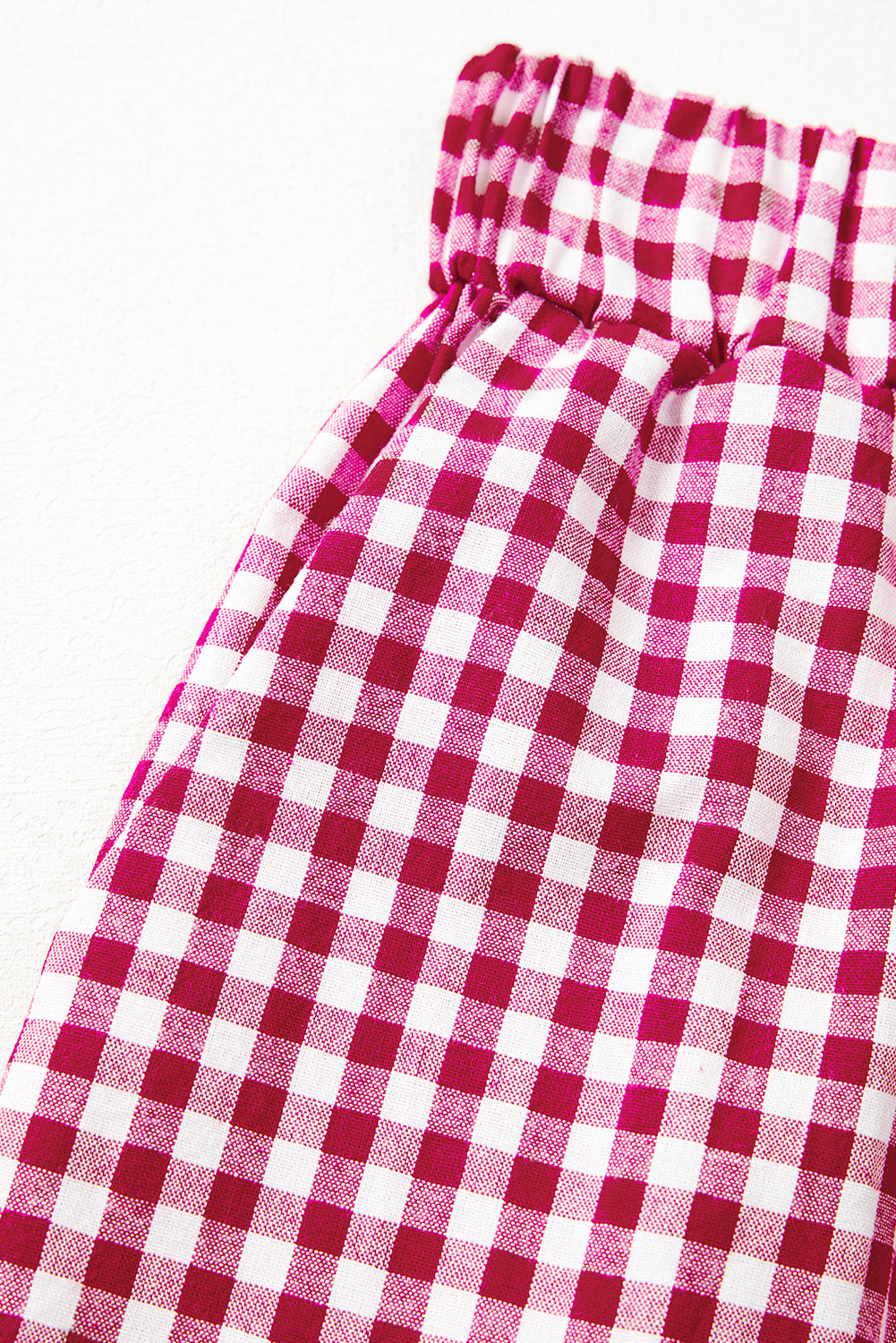 Fiery Red Plaid Casual Loose Trousers