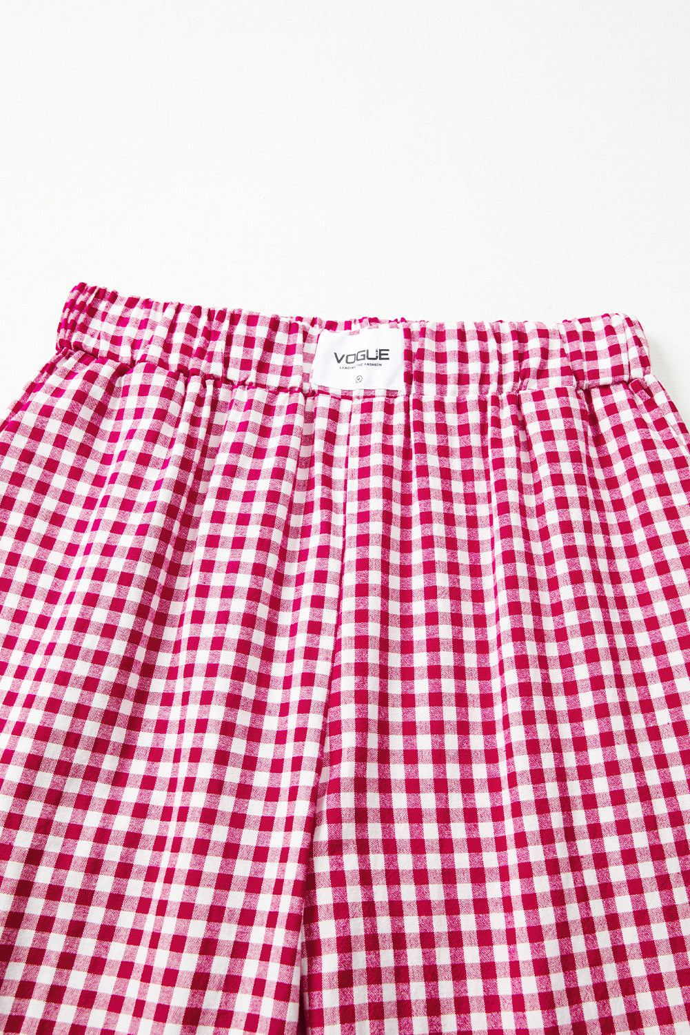Fiery Red Plaid Casual Loose Trousers
