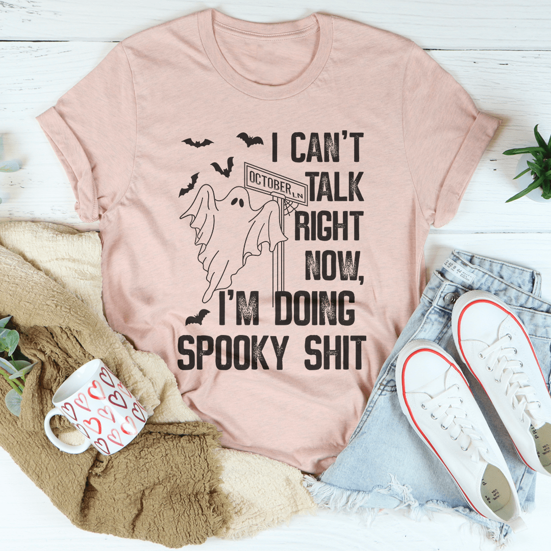 I Can't Talk Right Now Spooky Tee-3