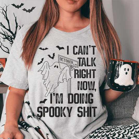 I Can't Talk Right Now Spooky Tee-0