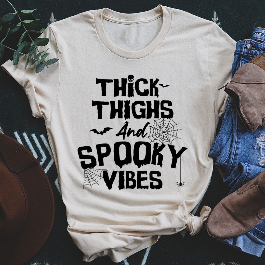 Thick Thighs And Spooky Vibes Tee-3